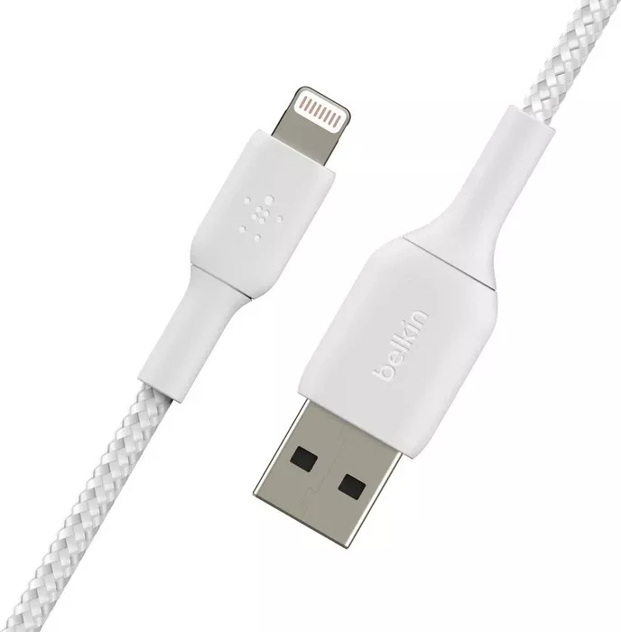 Kabllo Belkin CAA002BT2MWH, 2 m, Lightning, USB A, Bardhë