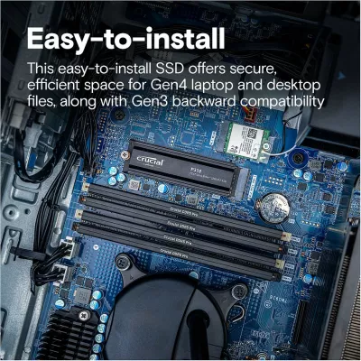 SSD M.2 Crucial P310 1TB, NVMe PCIe Gen4, me heatsink