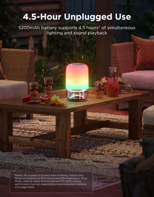 Lampë tavoline Govee Table Lamp 2 Pro x Sound by JBL, RGB, me bateri 5200 mAh