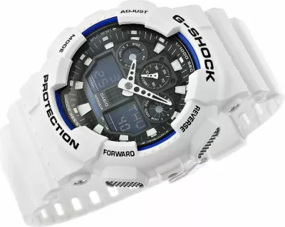 Orë dore për meshkuj Casio G-Shock, e bardhë