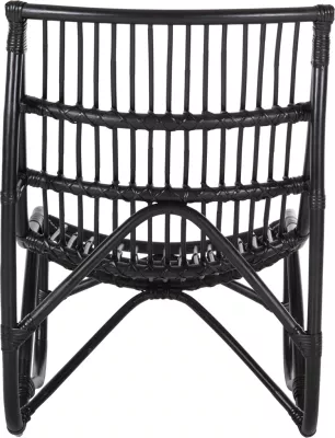 Karrige e jashtme GRINN, shkopinj Rattan, ngjyrë e zezë, 56.5x73.5x79.5H cm