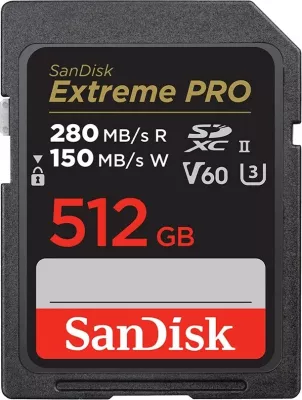 Kartelë kujtese SanDisk SDSDXEP-512G-GN4IN, 512 GB, SDXC UHS-II, e zezë