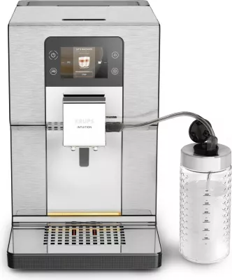 Aparat kafeje Krups Intuition Experience+ EA877D, 3L, mulliri i integruar, ekran me prekje, ngjyrë e zezë/çelik