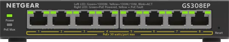 Switch NETGEAR 8-Port Gigabit Ethernet PoE+ Plus, i menaxhuar, L2/L3, Ethernet Gigabit, i zi