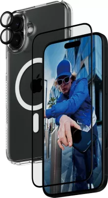 Mbështjellës PanzerGlass për iPhone 16 Plus, 3-në-1, transparent