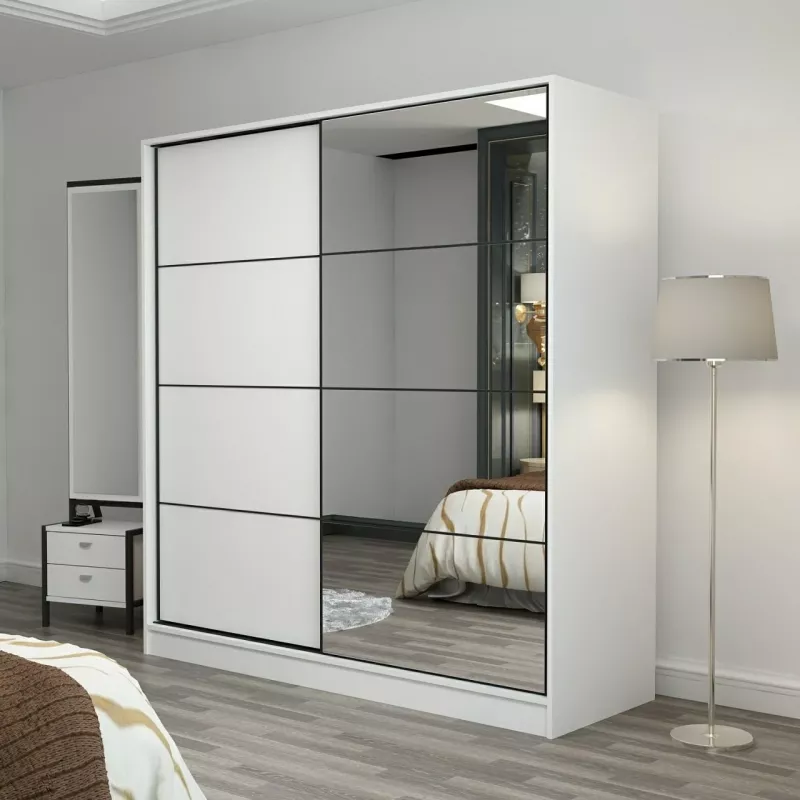 Dollap Hanah Home, Kale - 7149, i bardhë, me rafte, 220x210x52cm