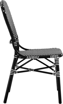 Karrige alumini pamje bambuje me thurje bardhë e zi FH5792.02 46x60x96 cm
