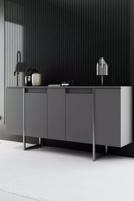 Set mobiljesh për dhomë dite, Hanah Home Luxe, antracit, argjend