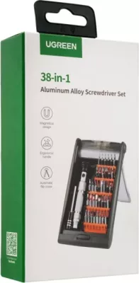 Set kaçavidash precize UGREEN 80459, 38-në-1, me kuti, e zezë