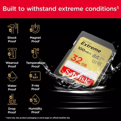 kartelë memorie SDHC SanDisk Extreme Plus 32GB, UHS-I, Class 10, U3/V30, 100MB/s lexim / 60MB/s shkrim