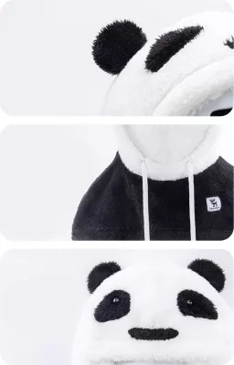 Balaklavë ski Qunature Panda, për fëmijë/të rritur, M, e zezë/e bardhë