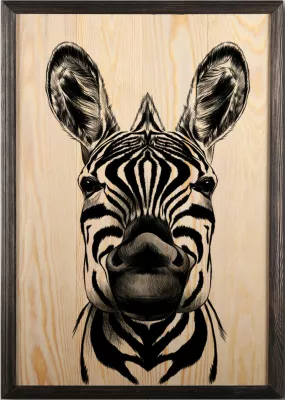 Pikturë dekorative me kornizë druri, zebra, Wallity