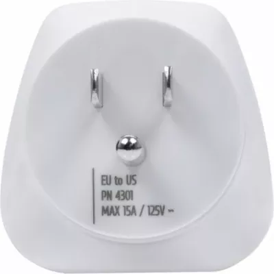 Adapter udhëtimi RivaCase PS4301 EU në US, 100-250V, 15A, i bardhë