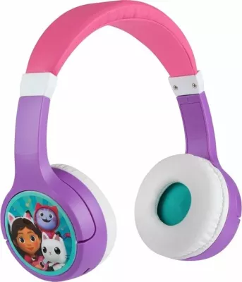 Kufje Bluetooth Ekids Gabby's Dollhouse on-ear me mikrofon për fëmijë, vjollcë