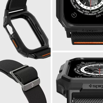 Mbështjellës Spigen Lite Fit Pro me rrip për Apple Watch 4/5/6/7/8/9/SE 44/45mm, e zezë