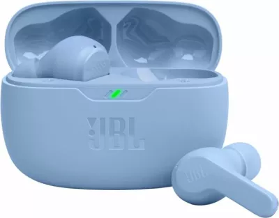 Kufje TWS JBL Vibe Beam, Bluetooth 5.2, 32 orë bateri, IP54, me mikrofon, kaltër