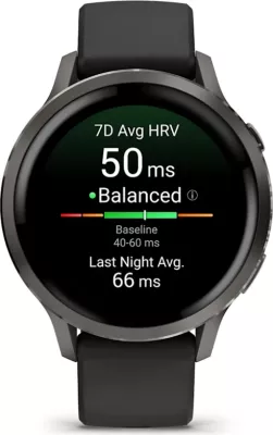 Smartwatch Garmin Venu® 4, Slate/Black Silicone Band, 41 mm