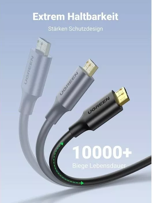 Kabllo USB 3.0 UGREEN 10843 USB-A në Micro-B, 2 m, 5 Gbps, e zezë thumbnail 6