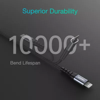 Kabllo Choetech IP0039 USB-C në Lightning, 1.2m, e zezë