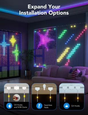 Drita perde LED Govee Curtain Lights 2m x 1.5m, RGB, kontroll me aplikacion