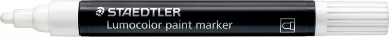 Marker STAEDTLER Lumocolor 349 C4, bullet tip, i bardhë/zi