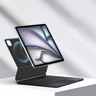 Mbështjellës me tastierë Tech-Protect Smartcase Magnetic për iPad Pro 12.9" 2020/2021/2022, iPad Air 13" 2024/2025, E zezë