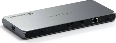 Docking station Satechi Thunderbolt 4, 2x USB-A, 2x HDMI, Ethernet, ngjyrë argjendi