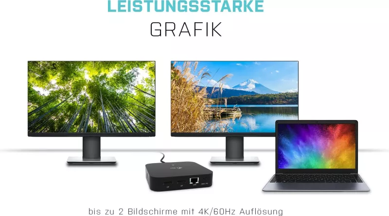 Doking stacion i-tec USB-C Dual Display, 100W, me karikues universal, i zi