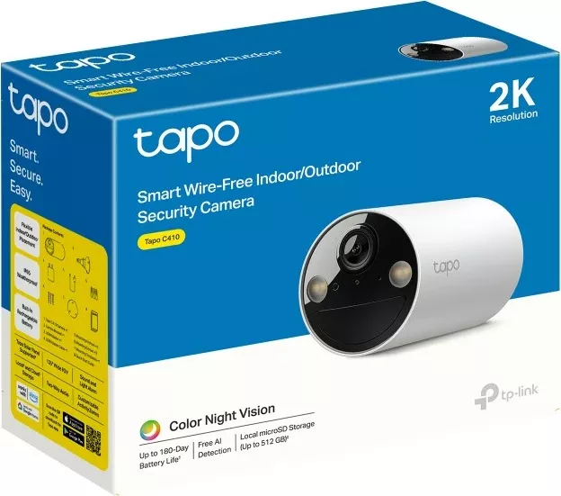 Kamerë sigurie IP TP-Link Tapo C410, Wireless, IP65, e bardhë