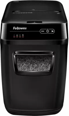 Shkatërrues dokumentesh FELLOWES AutoMax 200M, micro-cut, 200 fletë auto / 10 fletë manual, kosh 32L, DIN P-5, i zi