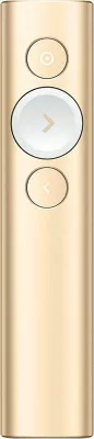 Telekomandë prezantimi Logitech Spotlight 910-004862, rreze 30 m, Bluetooth/USB receiver, karikim USB-C, me kasë, gold