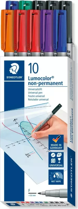 Set markerash STAEDTLER Lumocolor 316 B10, 10 ngjyra