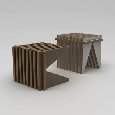 Stool Skye Decor, dru natyral, 51x40x40cm
