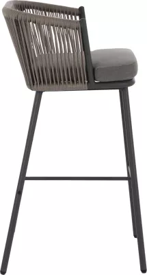 Karrige për bar, me skelet metalik dhe litar gri, FH5714.01, 53x42x101 cm