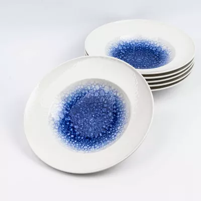 Pjatë trekëndore Fine Dine Serenity 190 mm, set 6 copë, blu