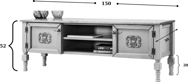 Komodë TV Hanah Home, Ada TV, ngjyrë turquoise