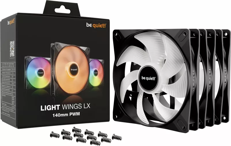 Ventilatorë Be Quiet! LIGHT WINGS LX PWM Triple-Pack, 140mm, të zi