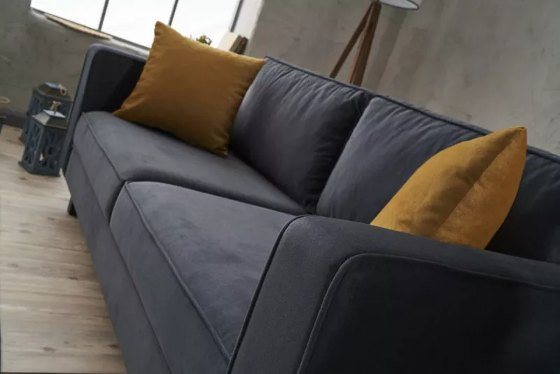 Divan dy-vendësh Atelier del Sofa, kadife Kale, antracit