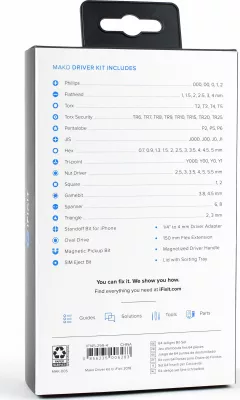 Set bitash precize iFixit Mako EU145299, 64 copë, e zezë/blu