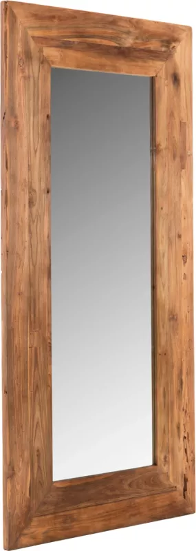 Pasqyrë muri YORKSHIRE, kornizë druri TEAK e ricikluar, 160x230 cm