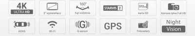 Kamerë për veturë Navitel RS990 4K GPS, set front+prapa me Wi‑Fi/ADAS, e zezë/ari