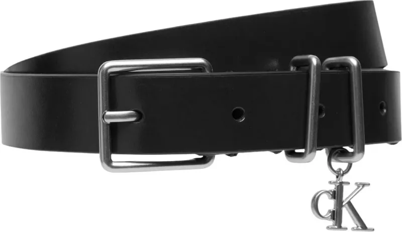 Rrip për femra Calvin Klein Monogram Charm Keeper Belt 25mm, i zi [Madhësia: 95]