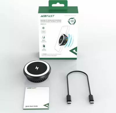 Karikues wireless Acefast E2 me sistem ftohjeje, Gri e errët