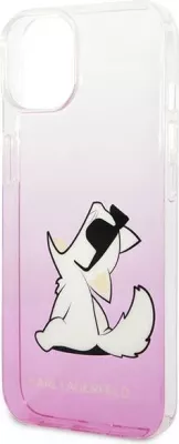 Mbështjellës Karl Lagerfeld Choupette Fun për iPhone 14 Plus 6.7", rozë