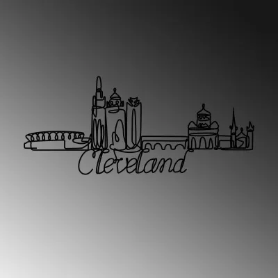 Aksesor dekorativ metalik për mur, Wallity, Cleveland