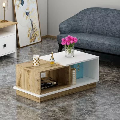 Set mobiljesh për dhomë dite, Skye Decor, Oslo, ngjyrë e bardhë dhe lis