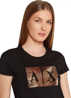 Maicë për femra Armani Exchange 8NYTDL YJ73Z, e zezë [Madhësia: S]