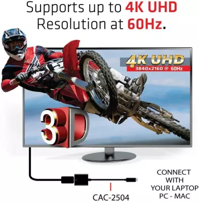 Adapter USB-C Club3D HDMI 2.0 UHD HDR, 0.15m, i zi