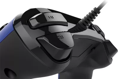 Kontroller me kabllo Nacon PS4 Wired Gaming Controller, kabllo 3 m, vibrim, portë 3.5 mm, Blu