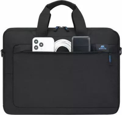çantë laptopi RIVACASE 8036 16\", material i papërshkueshëm nga uji, me rrip të rregullueshëm, e zezë